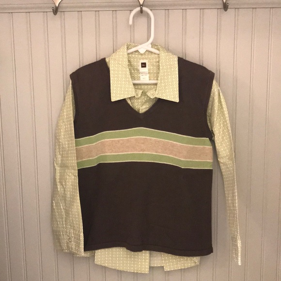 Tea / Malina Other - Boys button down with matching v-neck sweater vest Tea / Malina Other - Boys button down with matching v-neck sweater vest